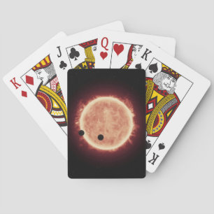 Planeten, die den roten Zwergstern in Trappist-1 ü Spielkarten