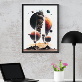 Planeten, die im Schwarzen Loch herummurren Poster