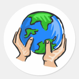 Planeten-Erde Runder Aufkleber