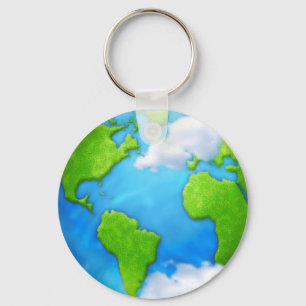 Planeten-Erde und Wolken-Schlüsselanhänger Schlüsselanhänger