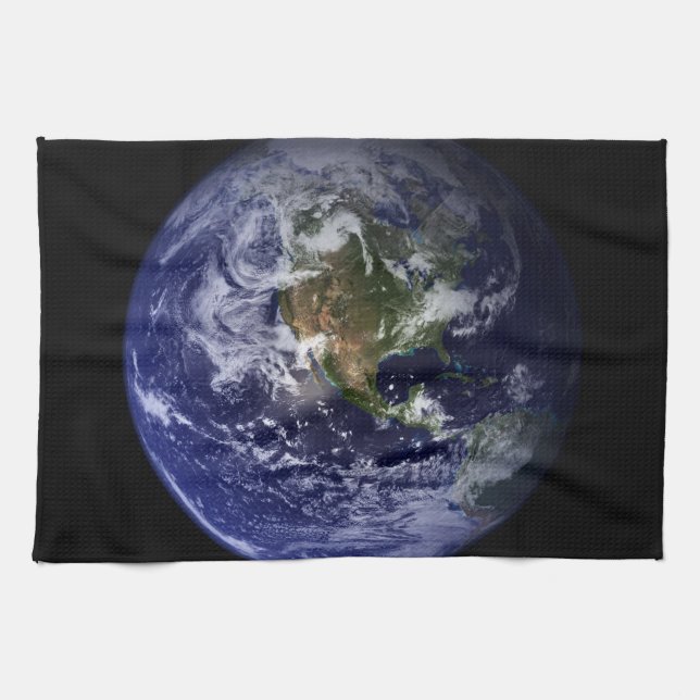 Planeten-Erdraum-Foto Küchentuch (Horizontal)