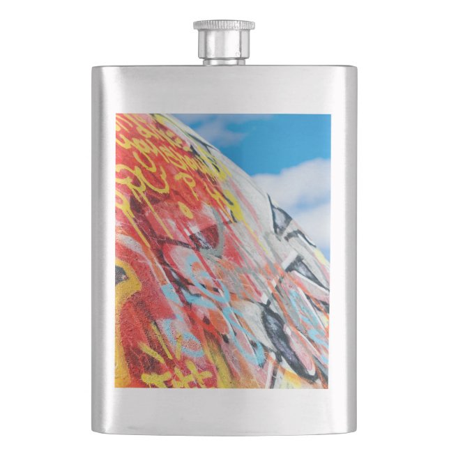 Planeten-Graffiti Flachmann (Vorderseite)
