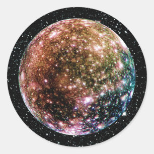 PLANETEN-JUPITERS MOND - CALLISTO RUNDER AUFKLEBER