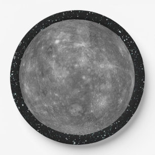 PLANETEN-MERCURY-Sternhintergrund (Sonnensystem) ~ Pappteller