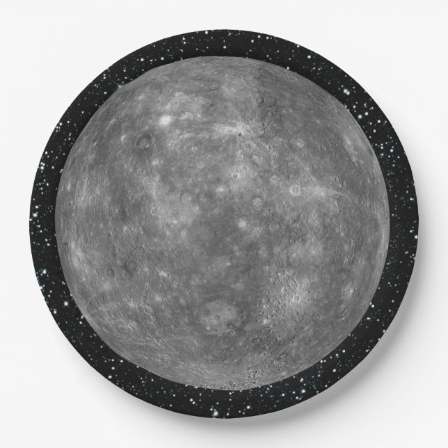 PLANETEN-MERCURY-Sternhintergrund (Sonnensystem) ~ Pappteller (Vorderseite)