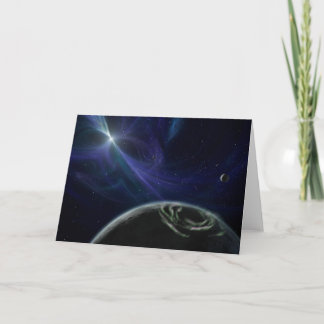 Planeten mit Star Pulsor auf Notecard Karte