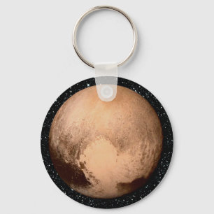 PLANETEN-PLUTO-HERZ-Sternhintergrund Schlüsselanhänger