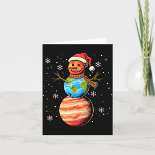 Planeten Schneemann Weltraum Lustige Weihnachten A Karte