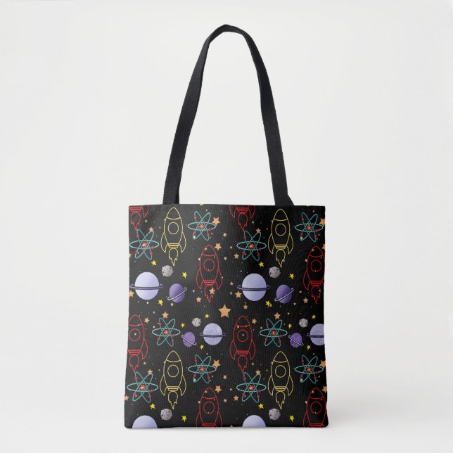 Planeten, Sterne und Raketenschiffe Tasche (Vorderseite)