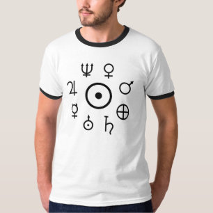 Planeten-Symbol-Kreis um Sun (minus Plutos) T-Shirt