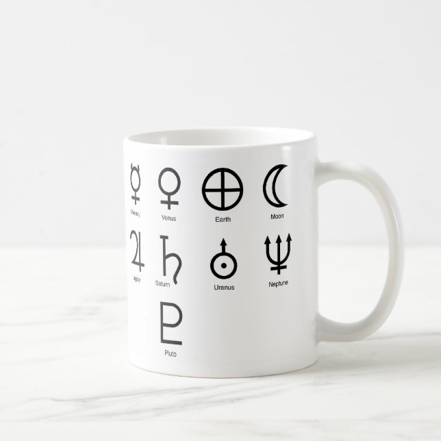 Planeten-Symbole Kaffeetasse (Rechts)