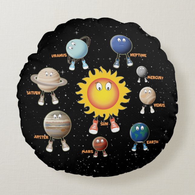 Planeten und das Sonnensystem Rundes Kissen (Vorderseite)