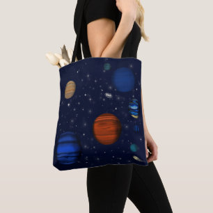 Planeten und Galaxien im Weltraum Tasche