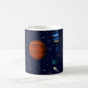 Planeten und Galaxien im Weltraumkosmos Kaffeetasse