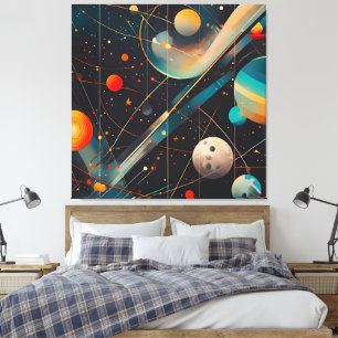 Planeten und Orbits - Futuristisch Leinwanddruck