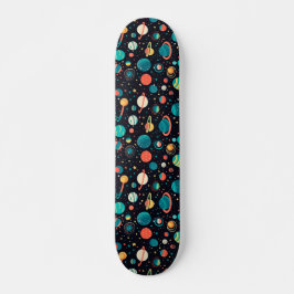 Planeten und Sterne für kosmische Muster Skateboard