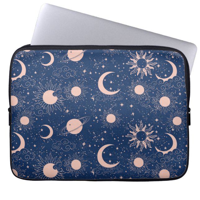 Planeten- und Sternmuster Laptopschutzhülle (Vorderseite)