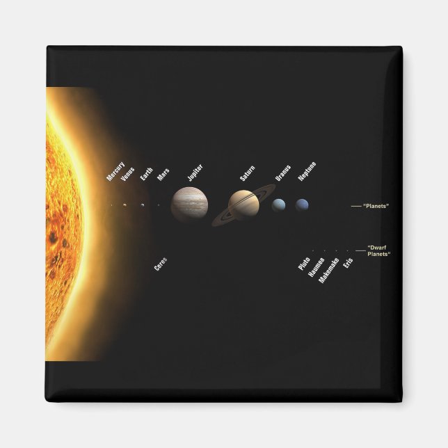 Planeten und Zwergplaneten Weltraum der NASA Magnet (Vorne)