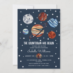 Planeten Weltraum Junge Baby Shower Einladung