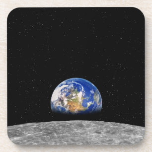 Planetenerde, die über Mond steigt Getränkeuntersetzer