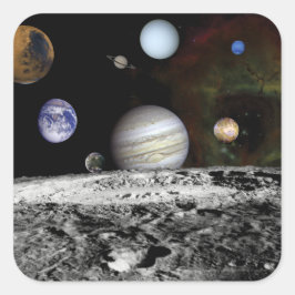 Planetenmontage Quadratischer Aufkleber