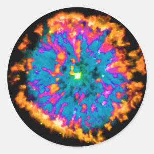 Planetennebel NGC 6751 Pop Art Psychedelic Runder Aufkleber