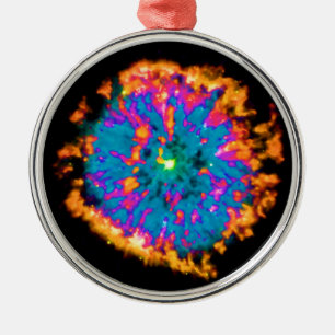 Planetennebel NGC 6751 Pop Art Psychedelic Silbernes Ornament