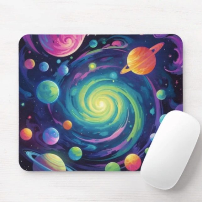 Planetenspin Mousepad (Space Mousepad mousepad durable dust and stain resistant non -slip rubber backing. )