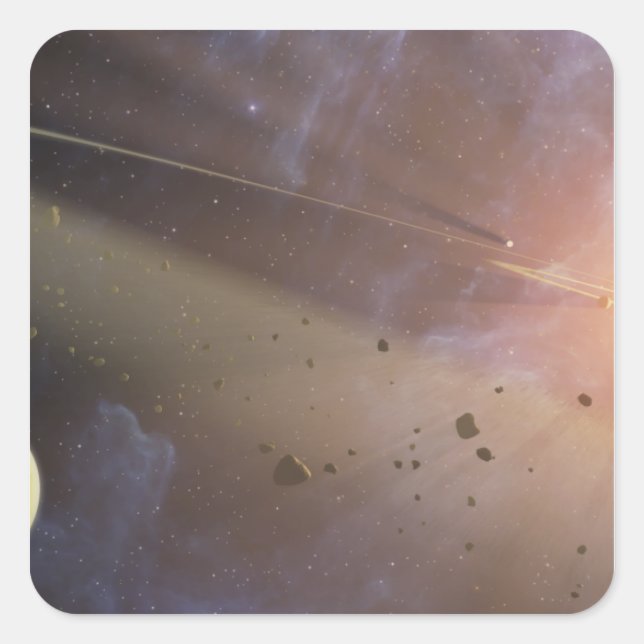 Planetensystem Epsilon Eridani Quadratischer Aufkleber (Vorderseite)