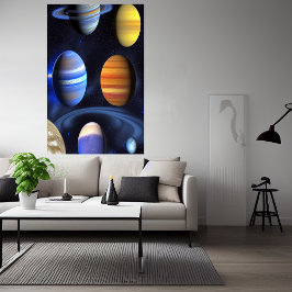 Planètes à gaz dans l'espace | AI Art Poster
