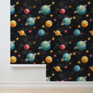 Planètes spatiales et papier peint étoiles pour en
