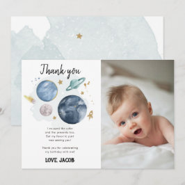 Planètes spatiales Galaxy Boy Carte de remerciemen