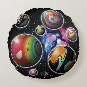 Planetoide Rundes Kissen