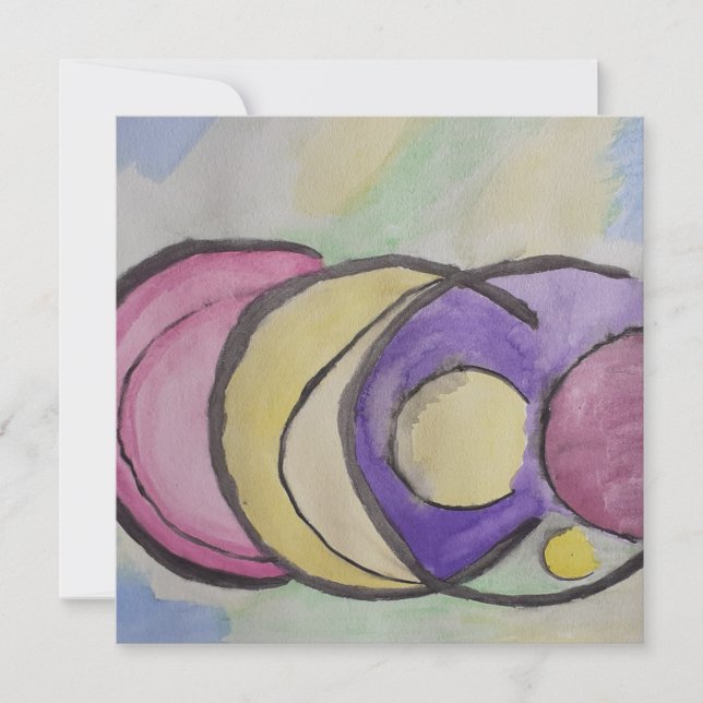 Planets Abstrakt Art Flat Grußkarte (Vorderseite)