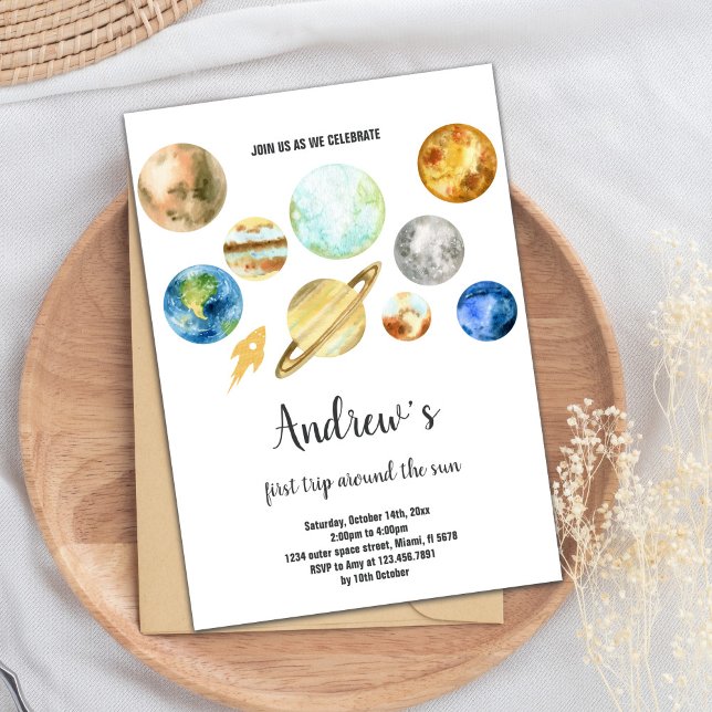 Planets Galaxy Geburtstagseinladungen Einladung (Planets Galaxy Birthday Invitations)