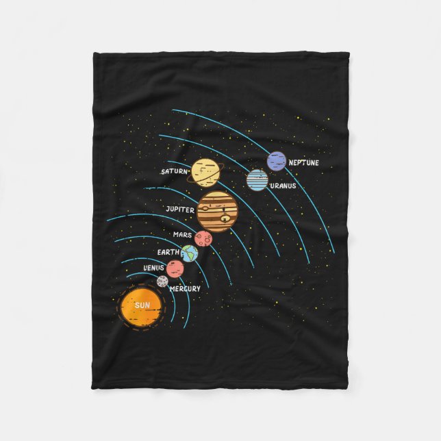 Planets Orbit Solar System Galaxy Science Women Ki Fleecedecke (Vorderseite)