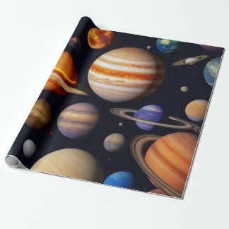 Planets Pattern Geschenkpapier