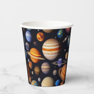 Planets Pattern Pappbecher