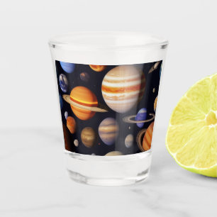 Planets Pattern Schnapsglas