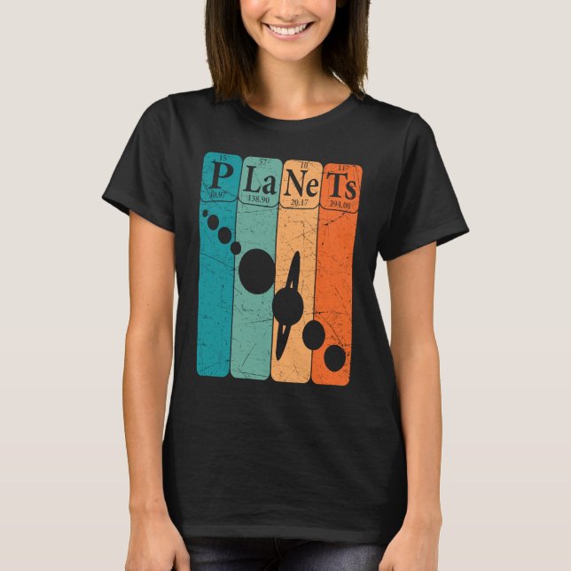 Planets Periodic Table Elements Solar System Plane T-Shirt (Vorderseite)