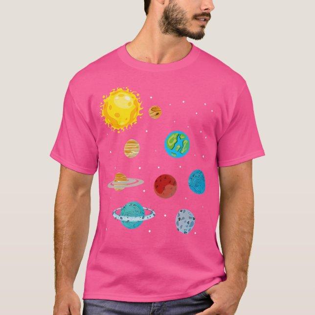 Planets Scientist Outer Space Astronomin Sun Stars T-Shirt (Vorderseite)