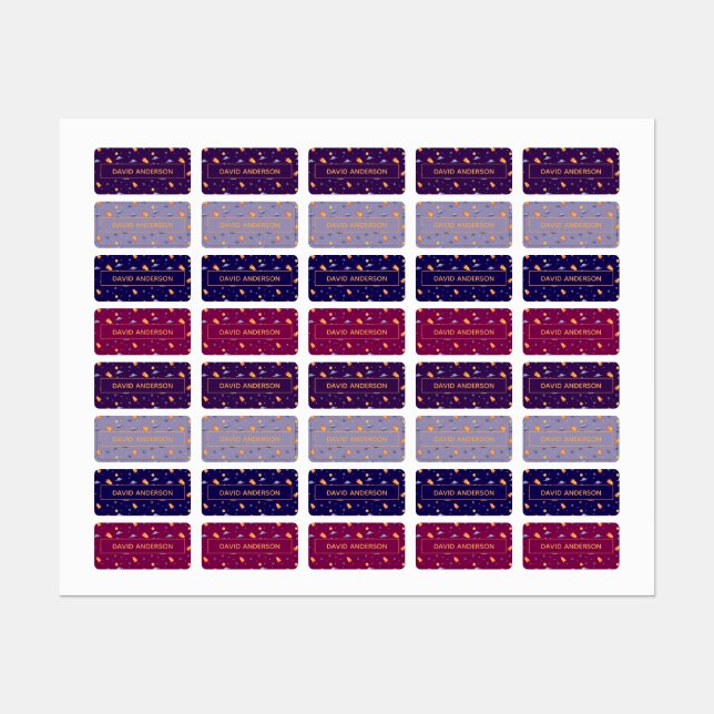 Planets Spaceships Kids Sticker Labels (Blatt)