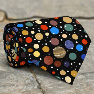 Planets Stars Moon Night Pattern Nahtlos Krawatte