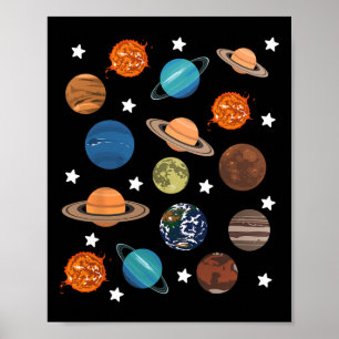 Planets Stars Moon Solar System Kostüme Halloween Poster