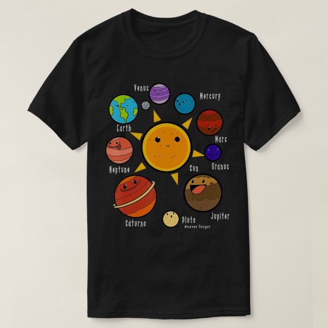 Planets Universe Astronomy Science Bildung T-Shirt (Design vorne)