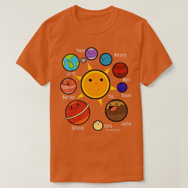 Planets Universe Astronomy Science Bildung T-Shirt (Design vorne)