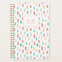 Planificateur à motif aquarelle coloré