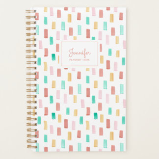 Planificateur à motif aquarelle coloré