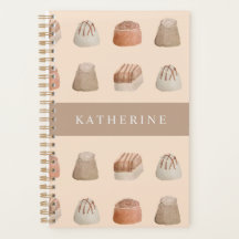 Planificateur à motif d'art aquarelle de chocolats