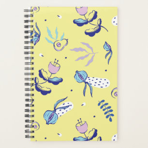Planificateur à motif floral jaune